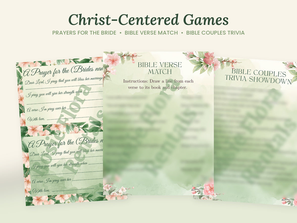 Christian Bridal Shower Bundle | Matcha Made in Heaven | 61-Page Editable Canva Template