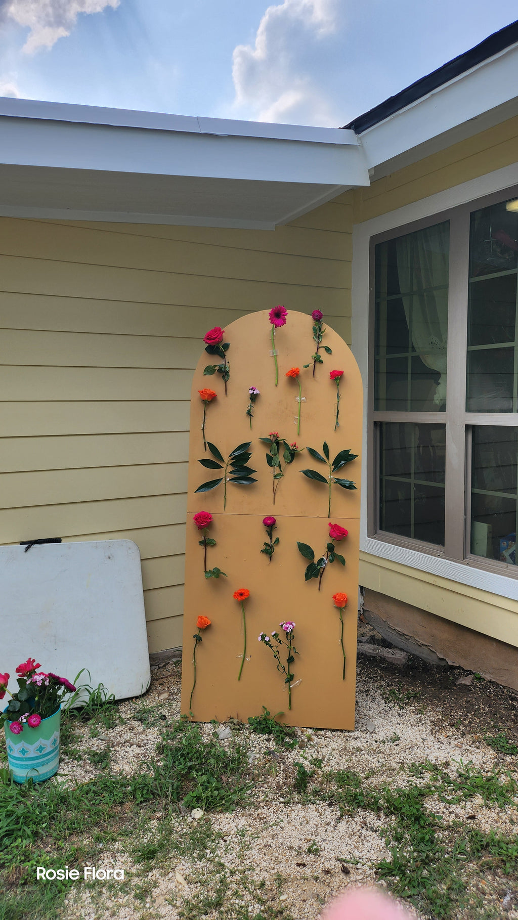 Flower wooden arch