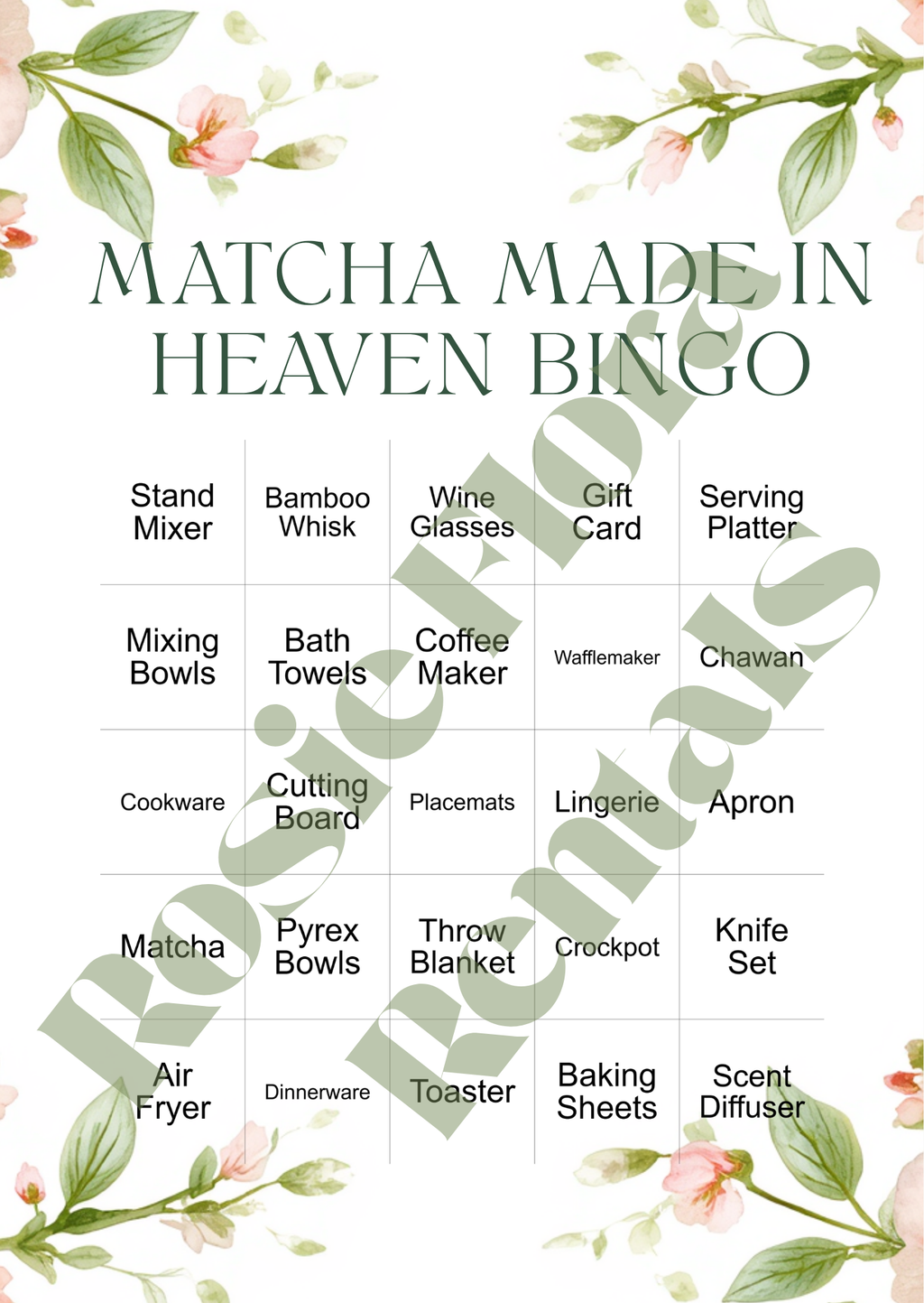 Matcha Made in Heaven Bridal Shower Template Bundle | Editable Canva Printable Kit
