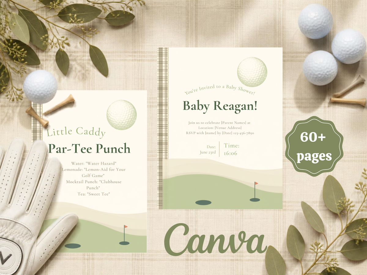 Golf Hole in One baby shower printable bundle