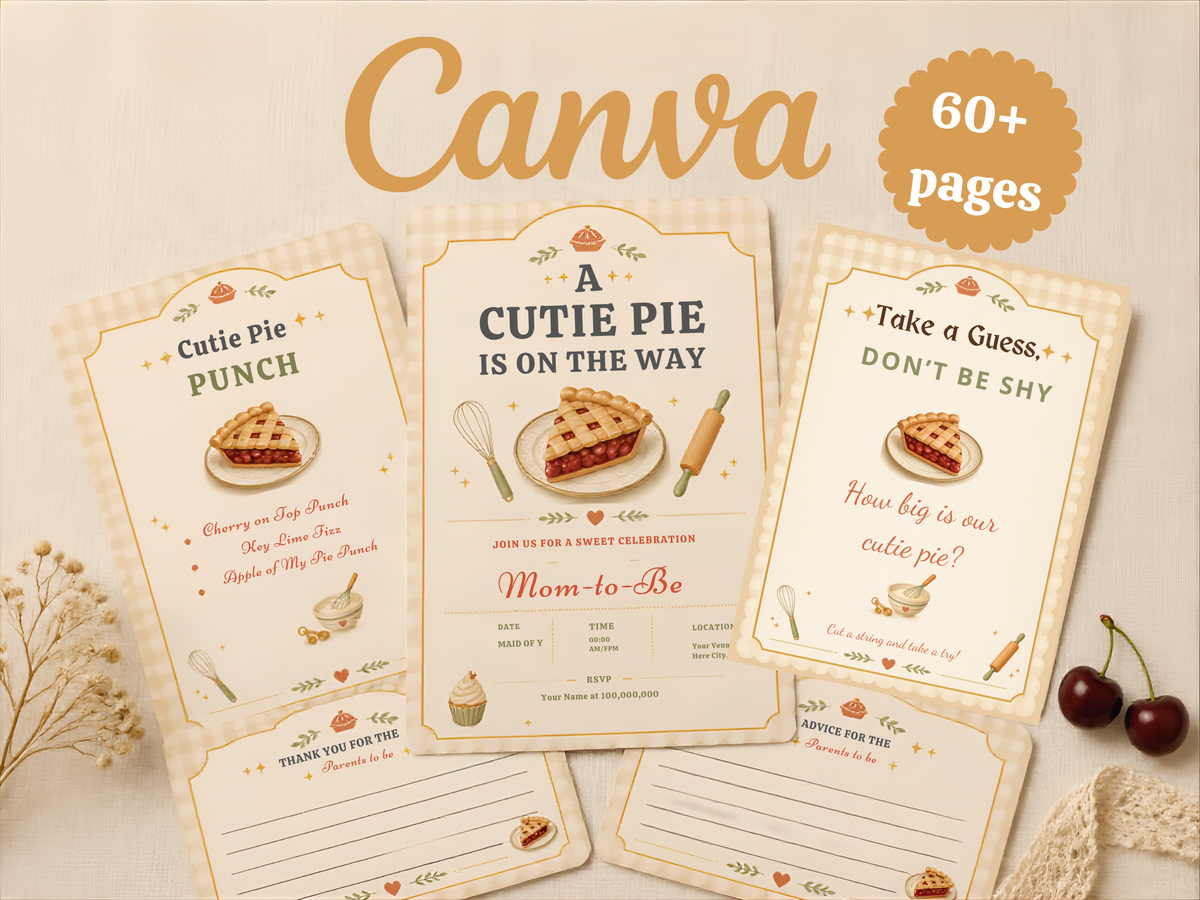 Cutie Pie baby shower printable bundle