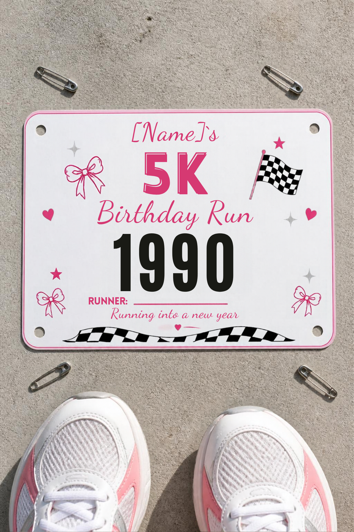 5K Birthday Run Party Kit | Editable Canva Race Bib, Invitation, Medals & Finish Line