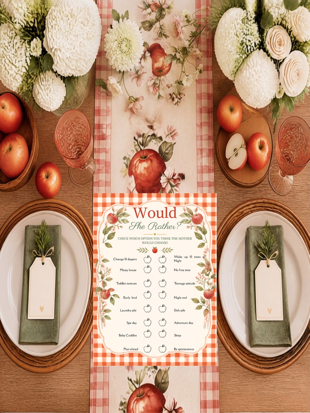 Apple of My Eye Baby Shower Decorations Bundle | Printable Apple Theme Baby Shower Signs & Games