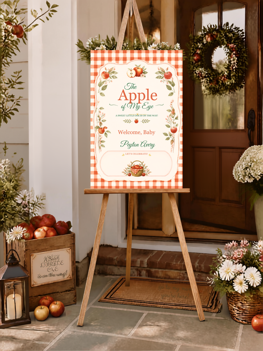 Apple of My Eye Baby Shower Decorations Bundle | Printable Apple Theme Baby Shower Signs & Games