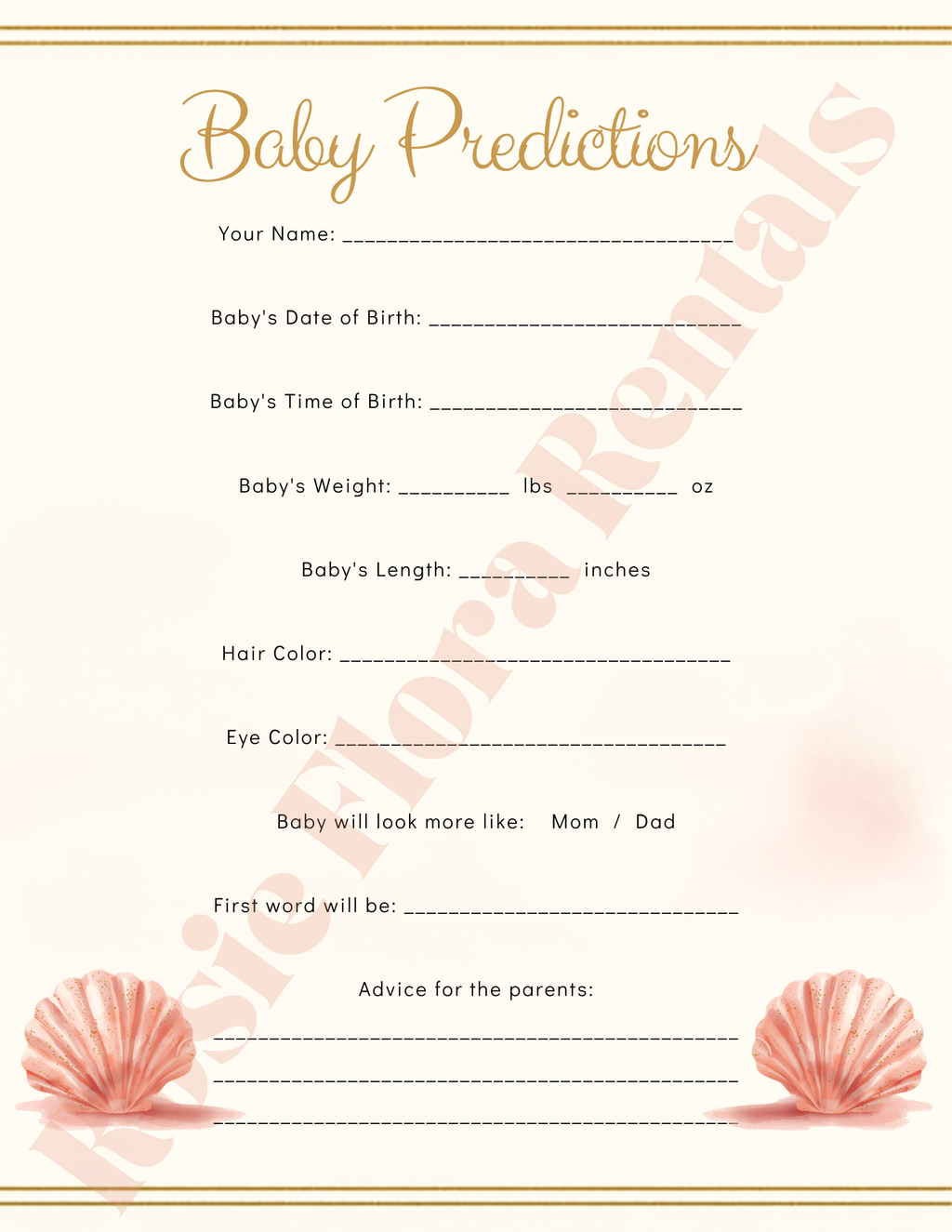 Sea You Soon Baby Shower Template Bundle | Seashell Canva Printable Kit