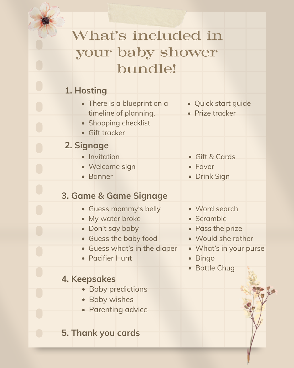 Golf Baby Shower Bundle Printable | Hole in One Baby Shower Games, Signs, Invitation & Decorations