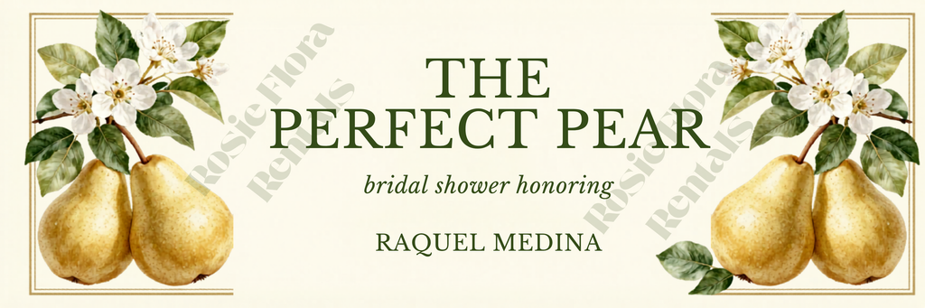 The Perfect Pear Bridal Shower Party Kit | Editable Canva Template Bundle