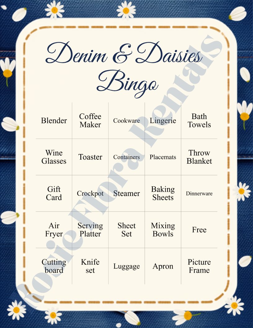 Denim & Daisy Bridal Shower Template Bundle | Editable Canva Printable Kit