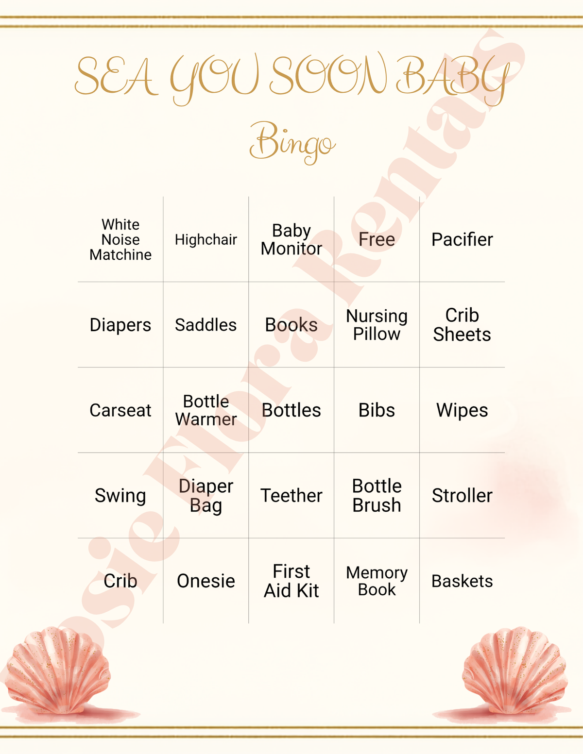 Sea You Soon Baby Shower Template Bundle | Seashell Canva Printable Kit