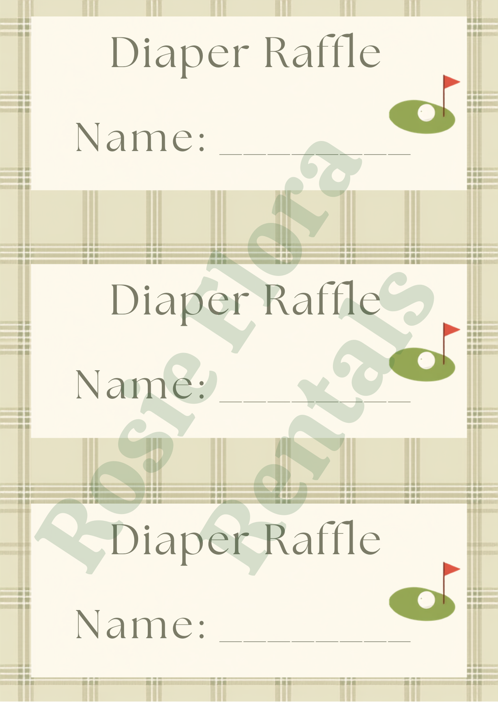 Golf Baby Shower Bundle Printable | Hole in One Baby Shower Games, Signs, Invitation & Decorations
