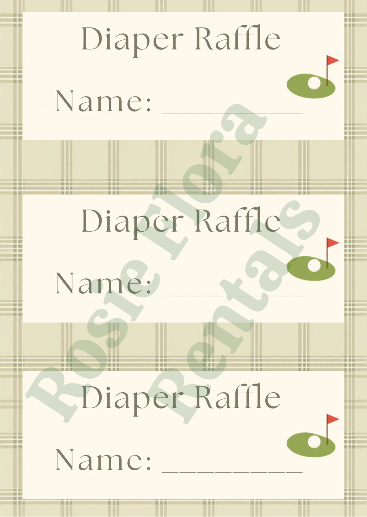 Golf Baby Shower Bundle Printable | Hole in One Baby Shower Games, Signs, Invitation & Decorations