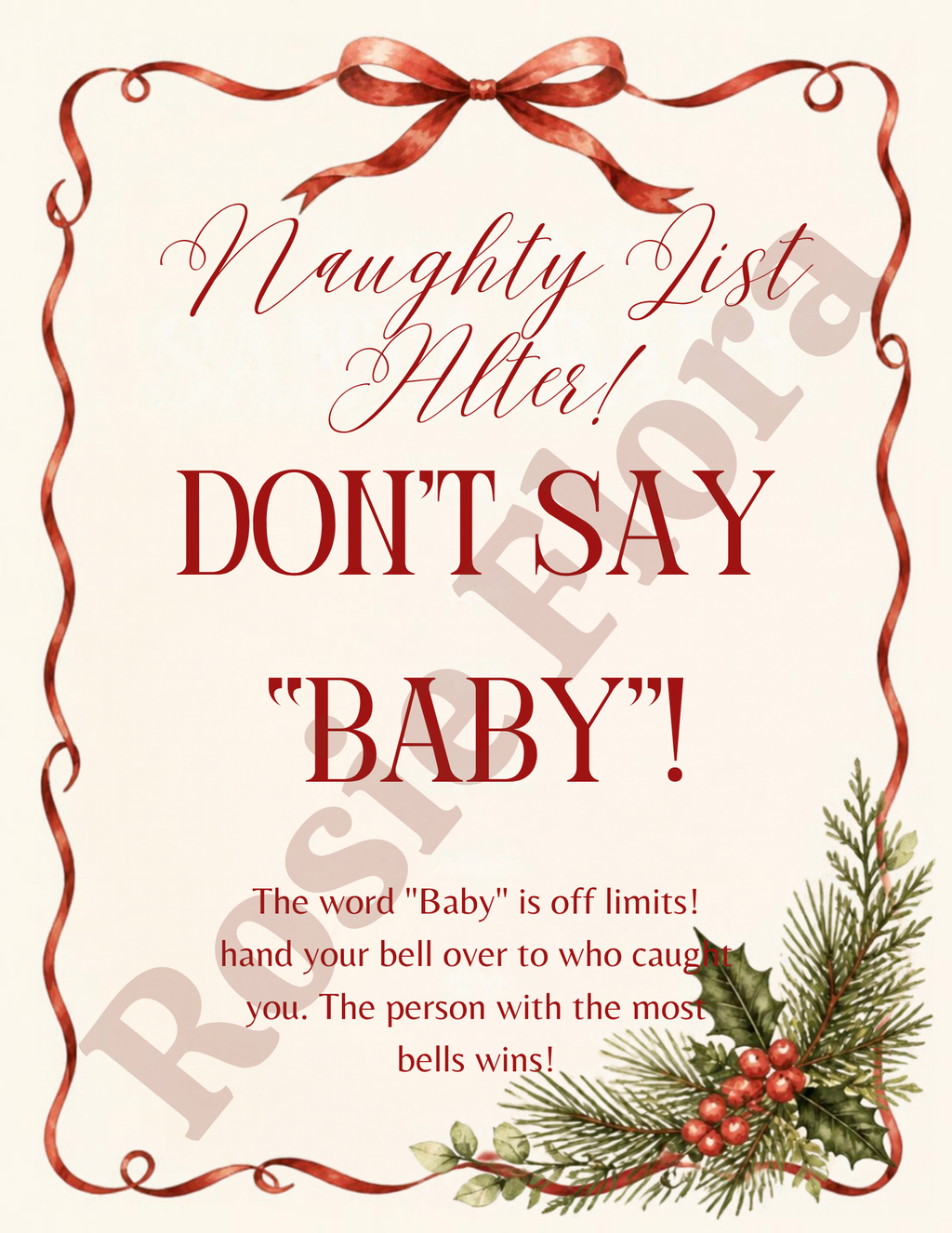 Santa Baby Baby Shower Bundle Printable | Christmas Baby Shower Games, Signs & Planner | Editable Holiday Baby Shower Template