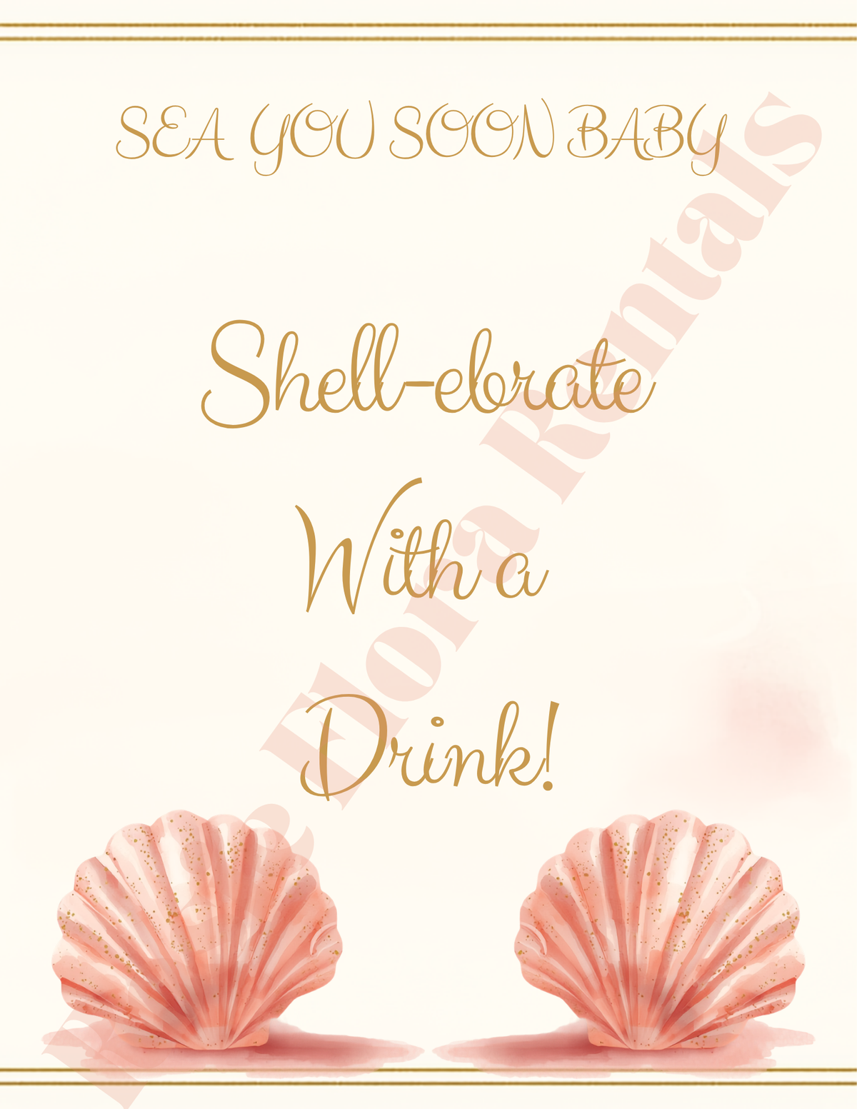 Sea You Soon Baby Shower Template Bundle | Seashell Canva Printable Kit