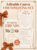 Pj's and Pies Friendsgiving pajama party printable bundle