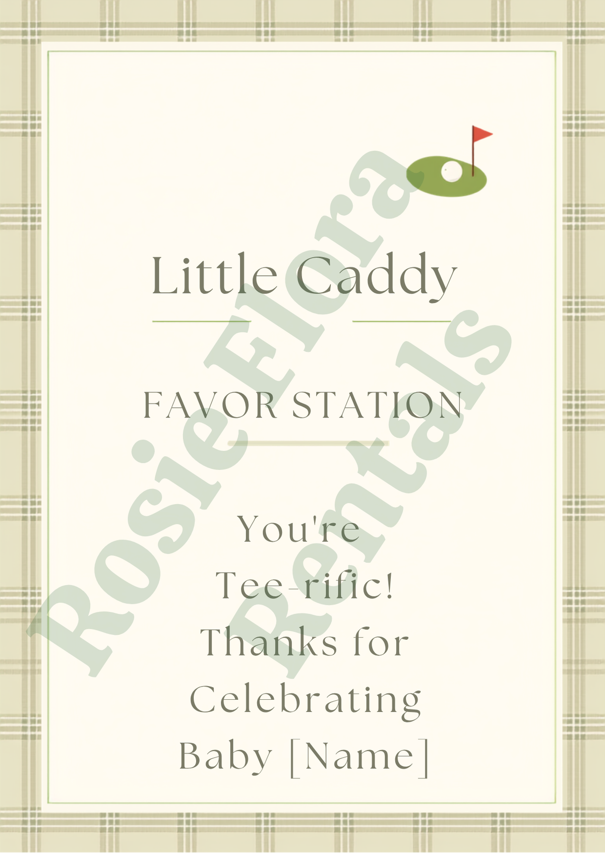Golf Baby Shower Bundle Printable | Hole in One Baby Shower Games, Signs, Invitation & Decorations
