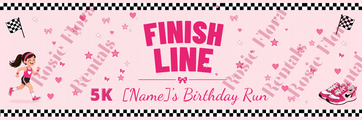 5K Birthday Run Party Kit | Editable Canva Race Bib, Invitation, Medals & Finish Line
