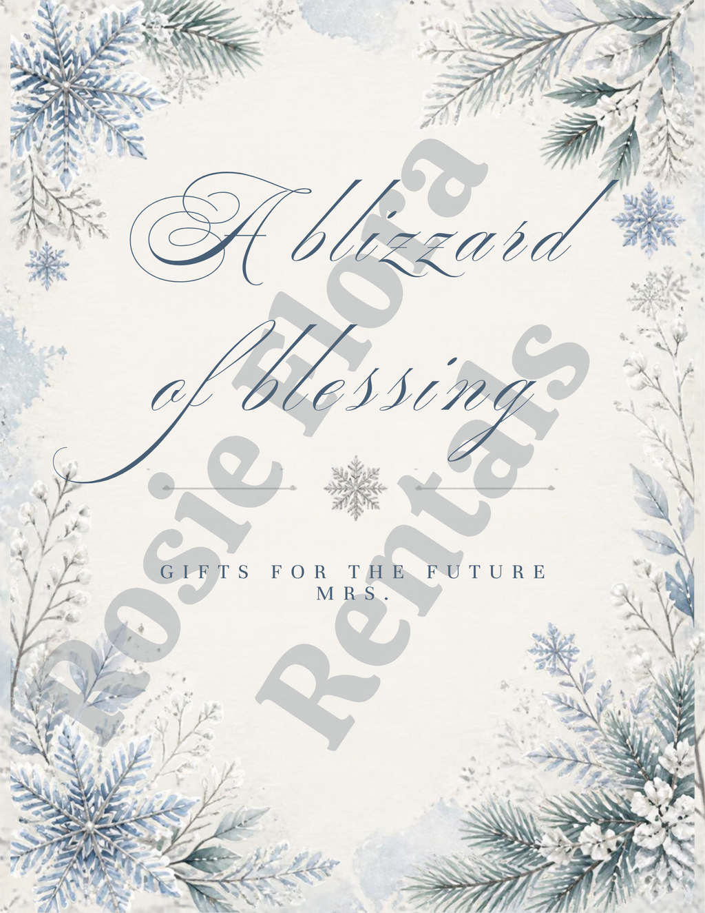 Snow In Love winter bridal shower gift table sign