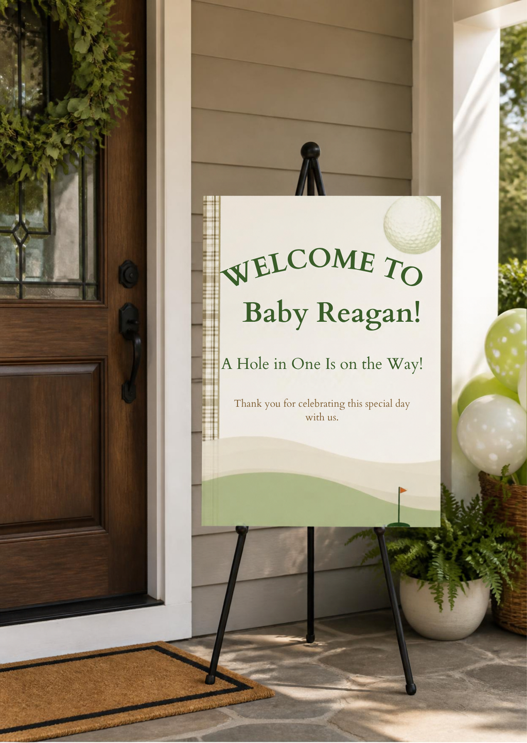 Golf Baby Shower Bundle Printable | Hole in One Baby Shower Games, Signs, Invitation & Decorations
