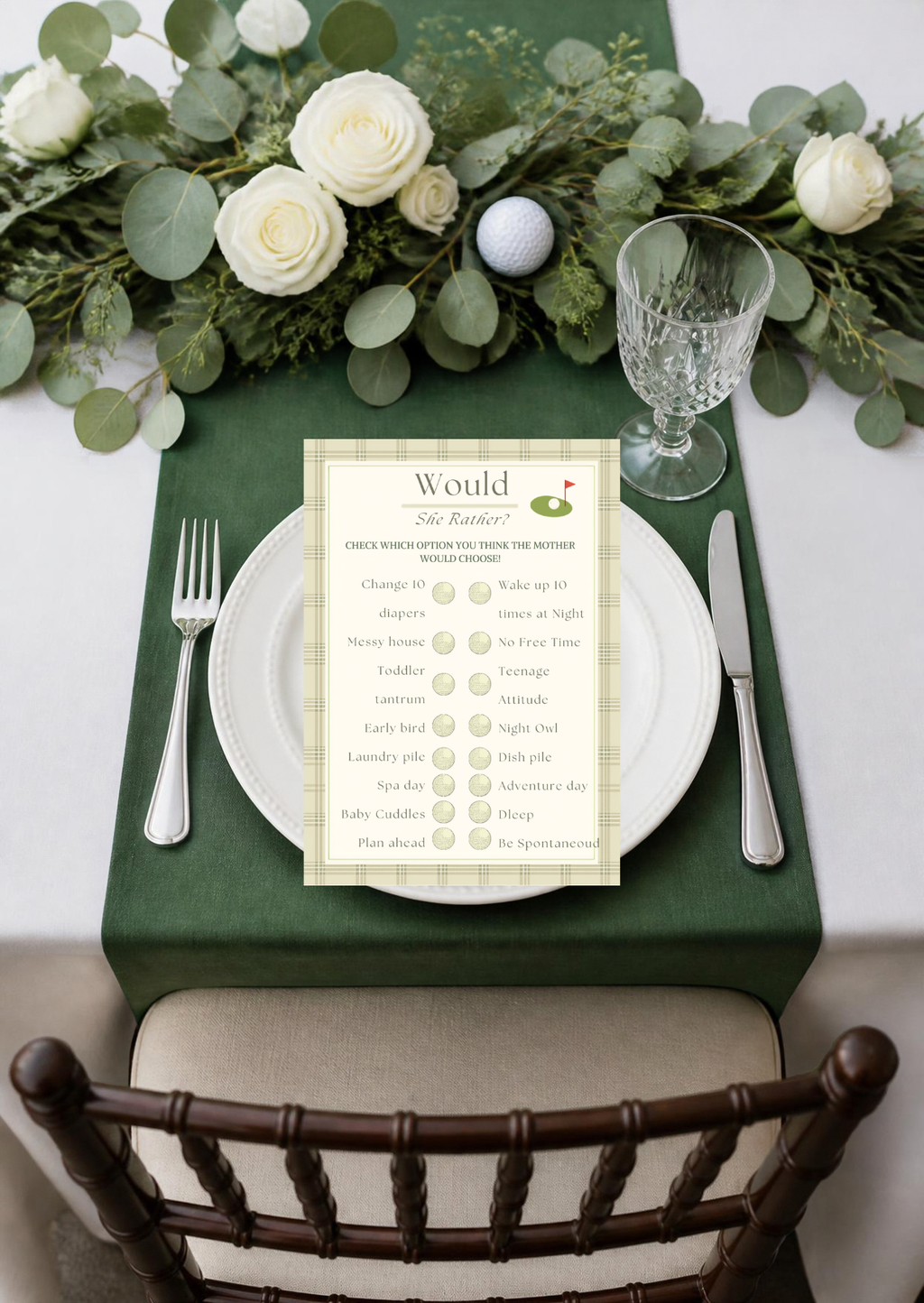Golf Baby Shower Bundle Printable | Hole in One Baby Shower Games, Signs, Invitation & Decorations