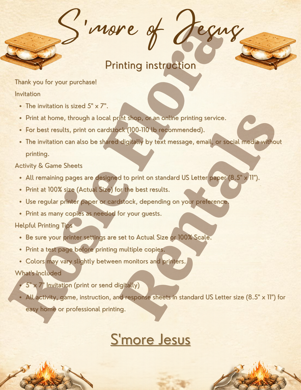 S'more Jesus Fall Fellowship Party Bundle | Christian Campfire Printables | Editable Canva Template