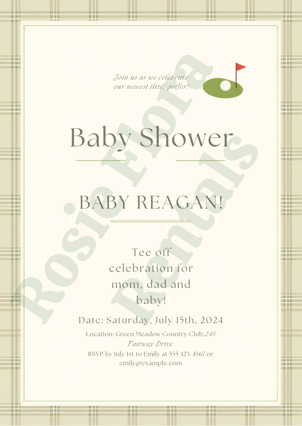 Golf Baby Shower Bundle Printable | Hole in One Baby Shower Games, Signs, Invitation & Decorations