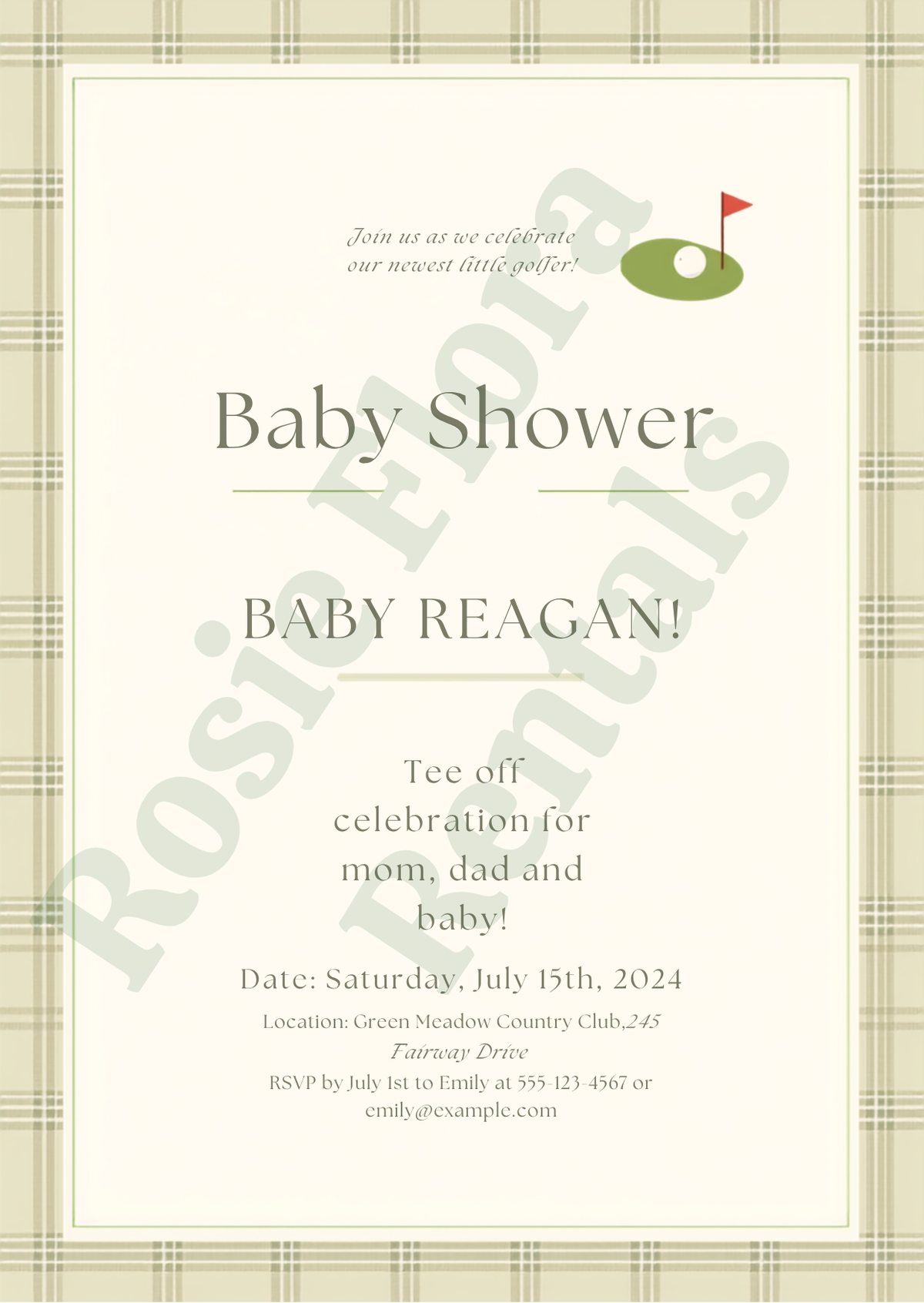 Golf Baby Shower Bundle Printable | Hole in One Baby Shower Games, Signs, Invitation & Decorations