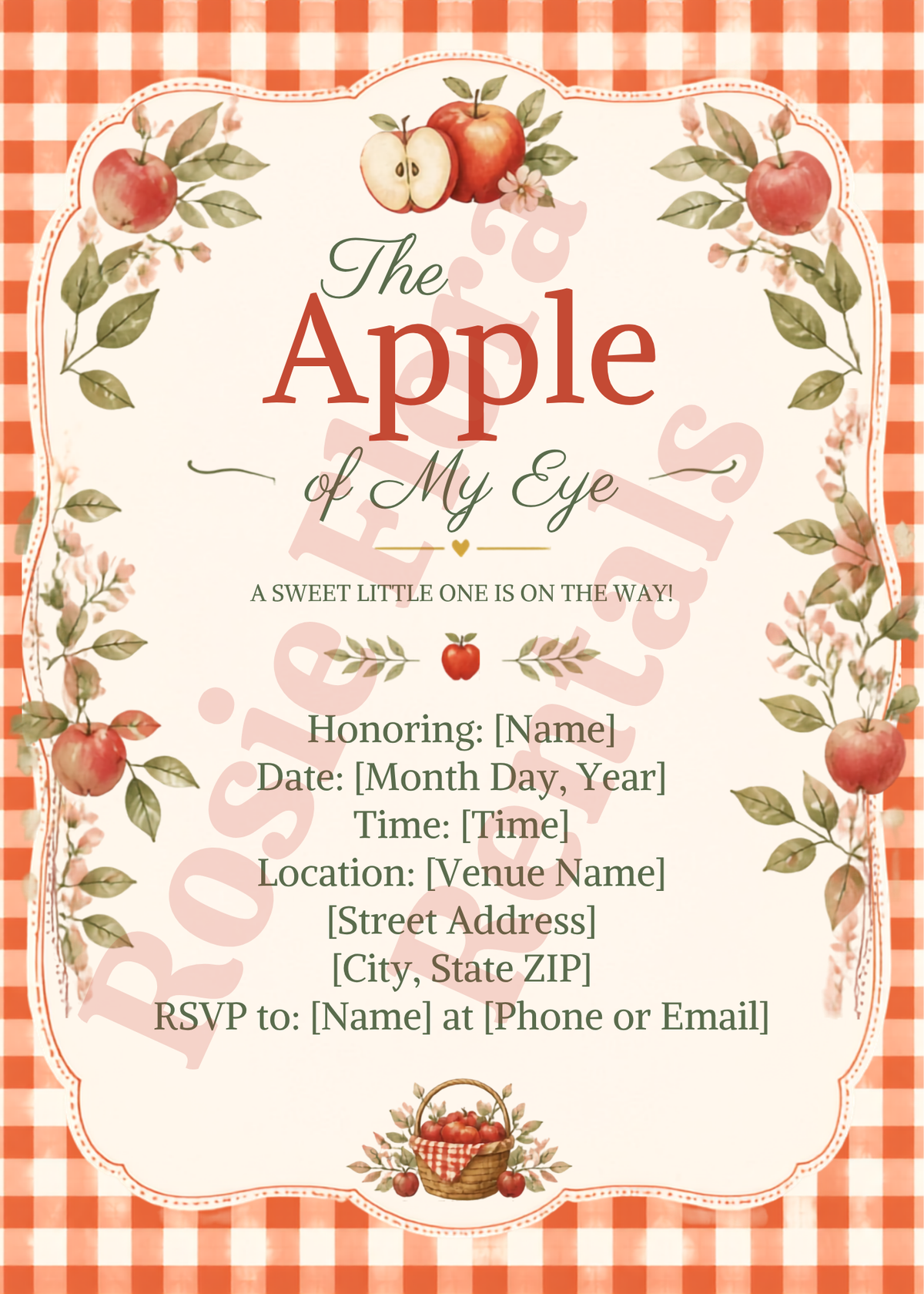 Apple of My Eye Baby Shower Decorations Bundle | Printable Apple Theme Baby Shower Signs & Games