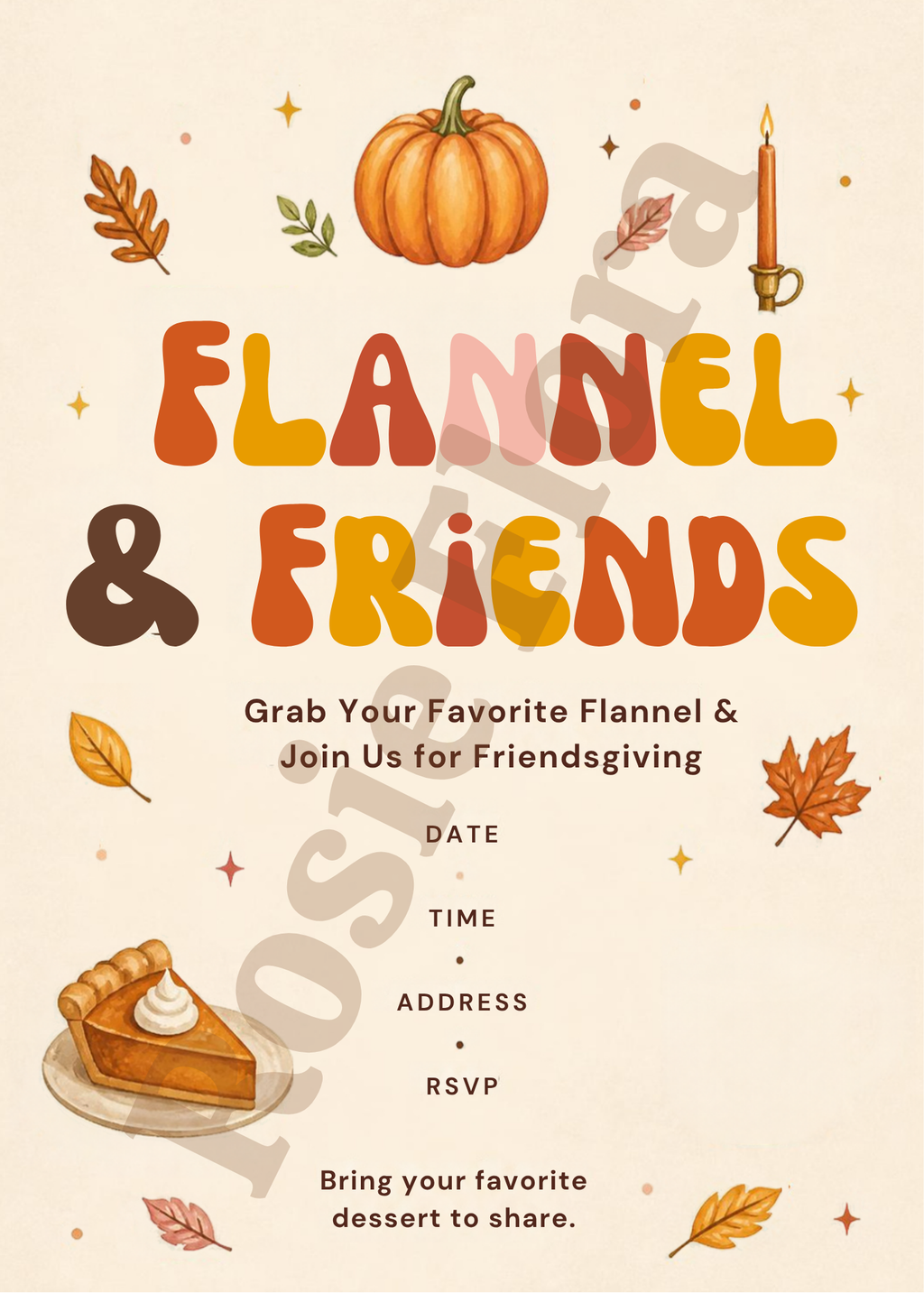 Flannel & Friends Friendsgiving Party Bundle | Editable Canva Template