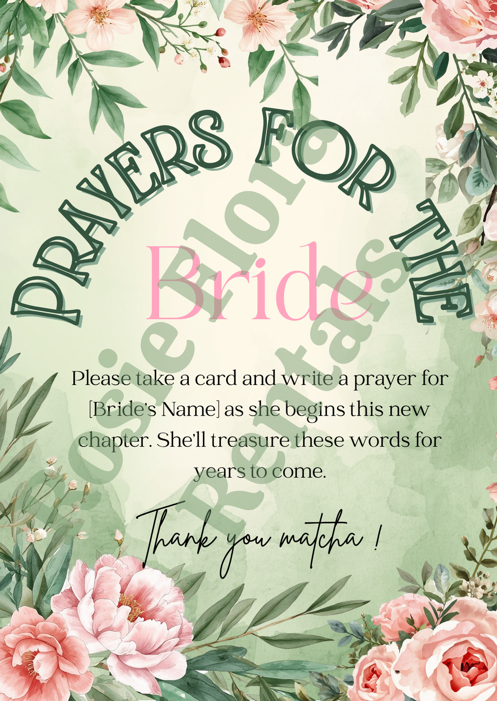 Christian Bridal Shower Bundle | Matcha Made in Heaven | 61-Page Editable Canva Template