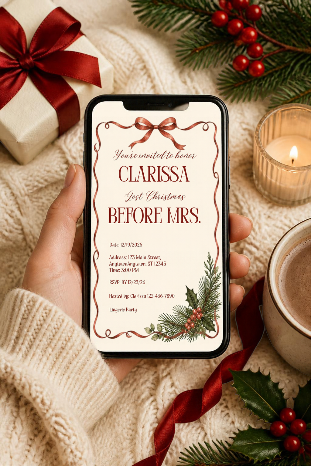 Christmas Bridal Shower Games & Decorations Bundle | 68-Page Printable Party Pack