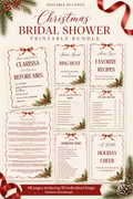 Christmas bridal shower printable games and decorations bundle