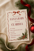 Santa Baby Christmas baby shower invitation template