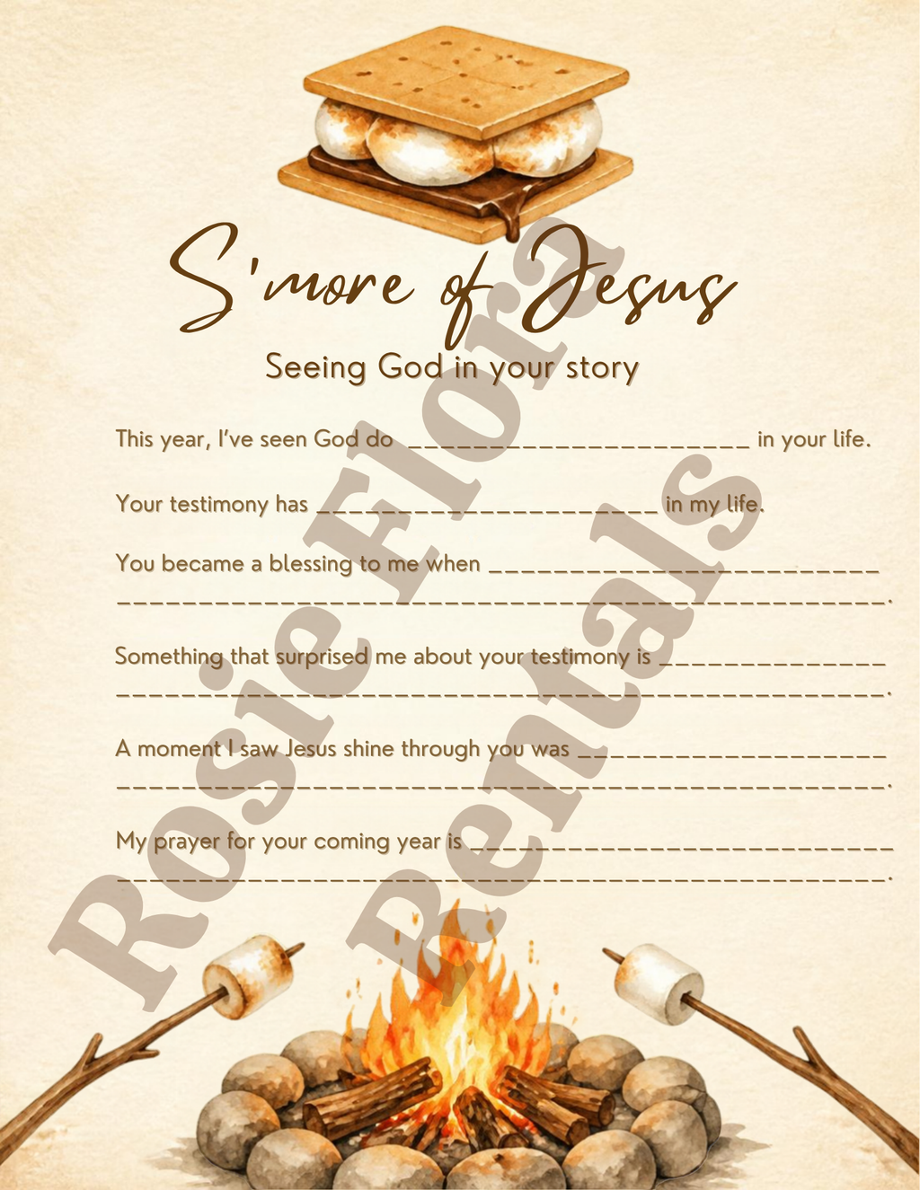 S'more Jesus Fall Fellowship Party Bundle | Christian Campfire Printables | Editable Canva Template