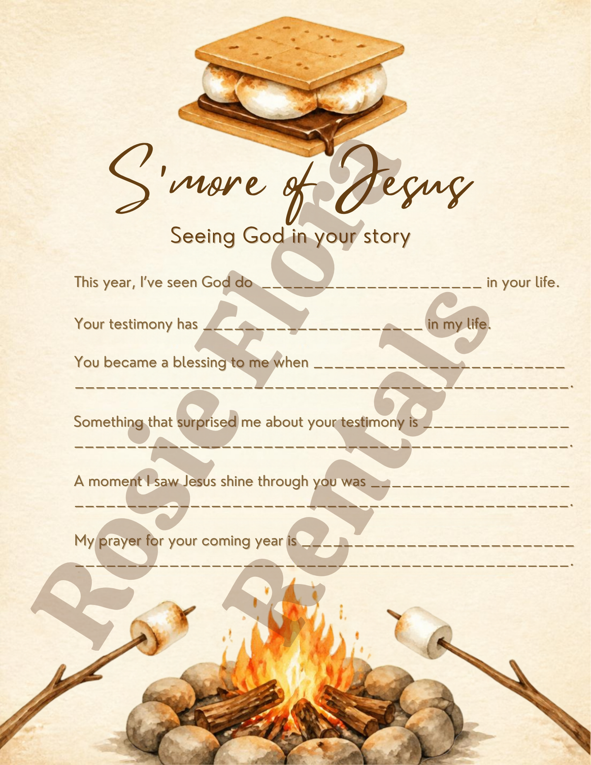 S'more Jesus Fall Fellowship Party Bundle | Christian Campfire Printables | Editable Canva Template