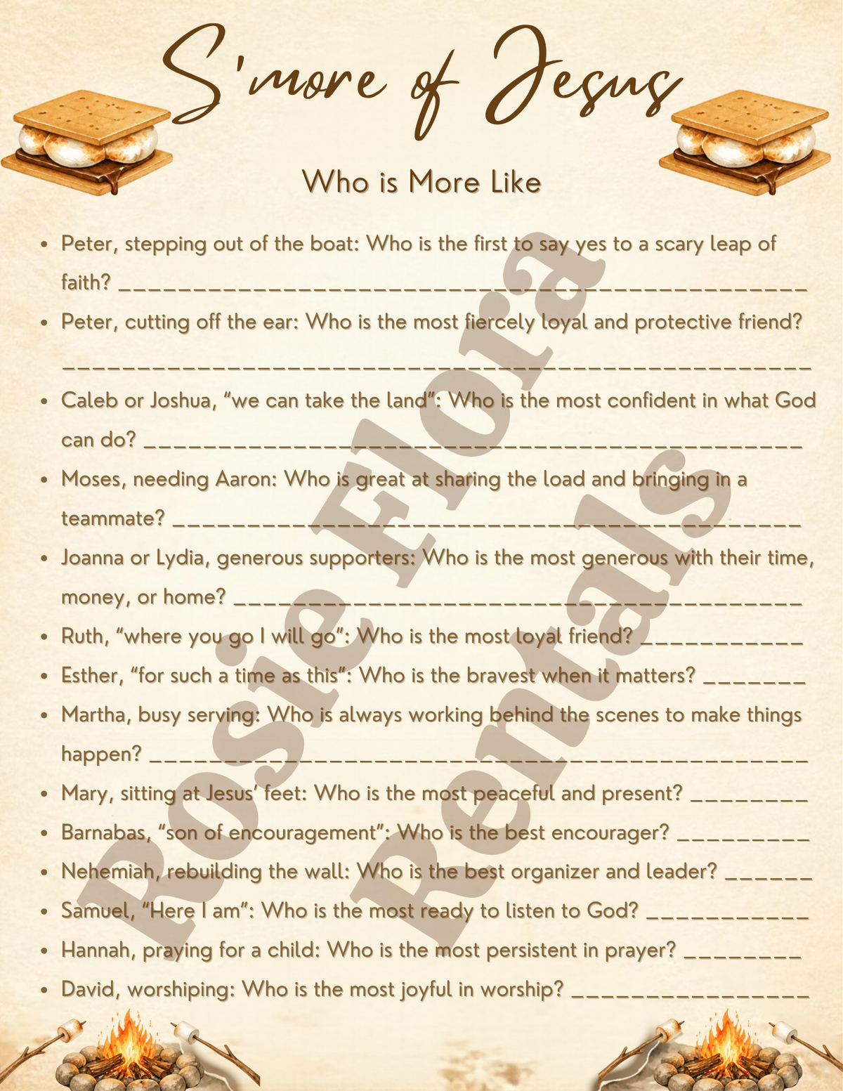 S'more Jesus Fall Fellowship Party Bundle | Christian Campfire Printables | Editable Canva Template