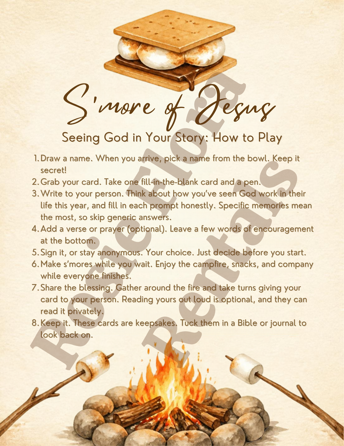 S'more Jesus Fall Fellowship Party Bundle | Christian Campfire Printables | Editable Canva Template