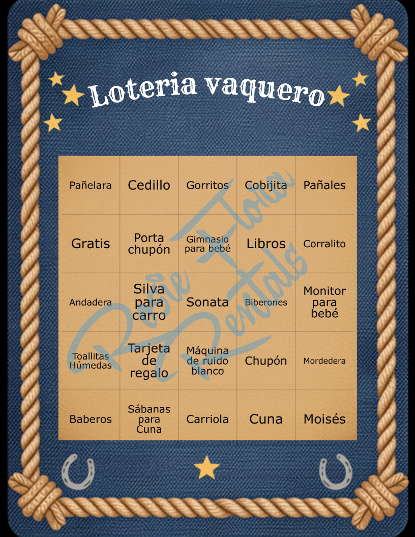 Un Vaquero — Plantilla Editable para Baby Shower de Vaquero (Descarga Digital)