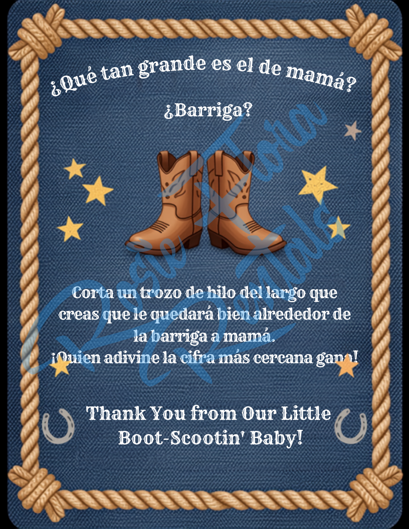 Un Vaquero — Plantilla Editable para Baby Shower de Vaquero (Descarga Digital)