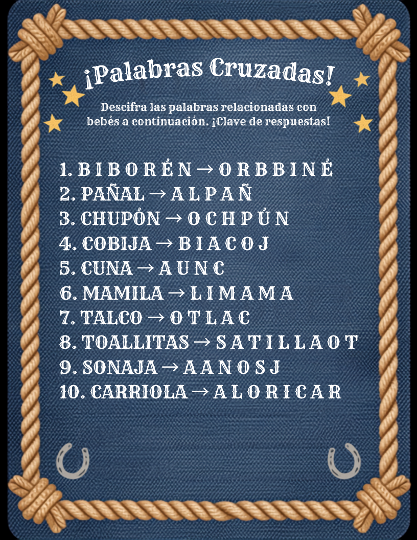 Un Vaquero — Plantilla Editable para Baby Shower de Vaquero (Descarga Digital)