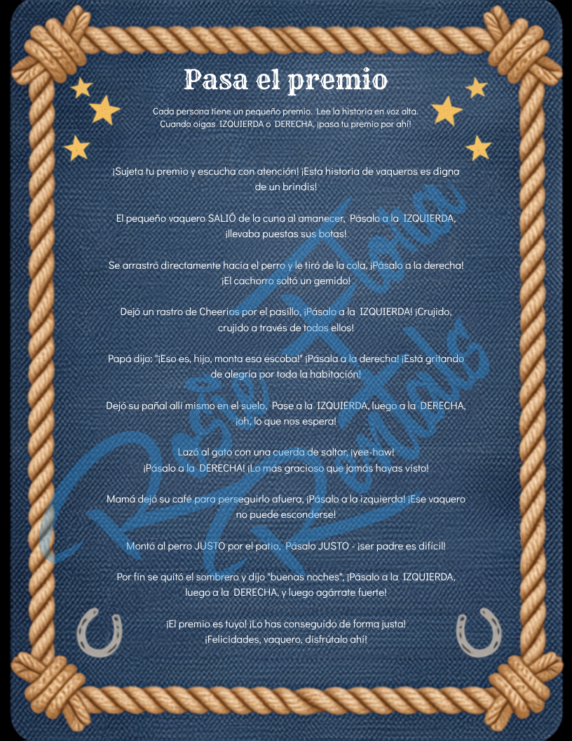 Un Vaquero — Plantilla Editable para Baby Shower de Vaquero (Descarga Digital)