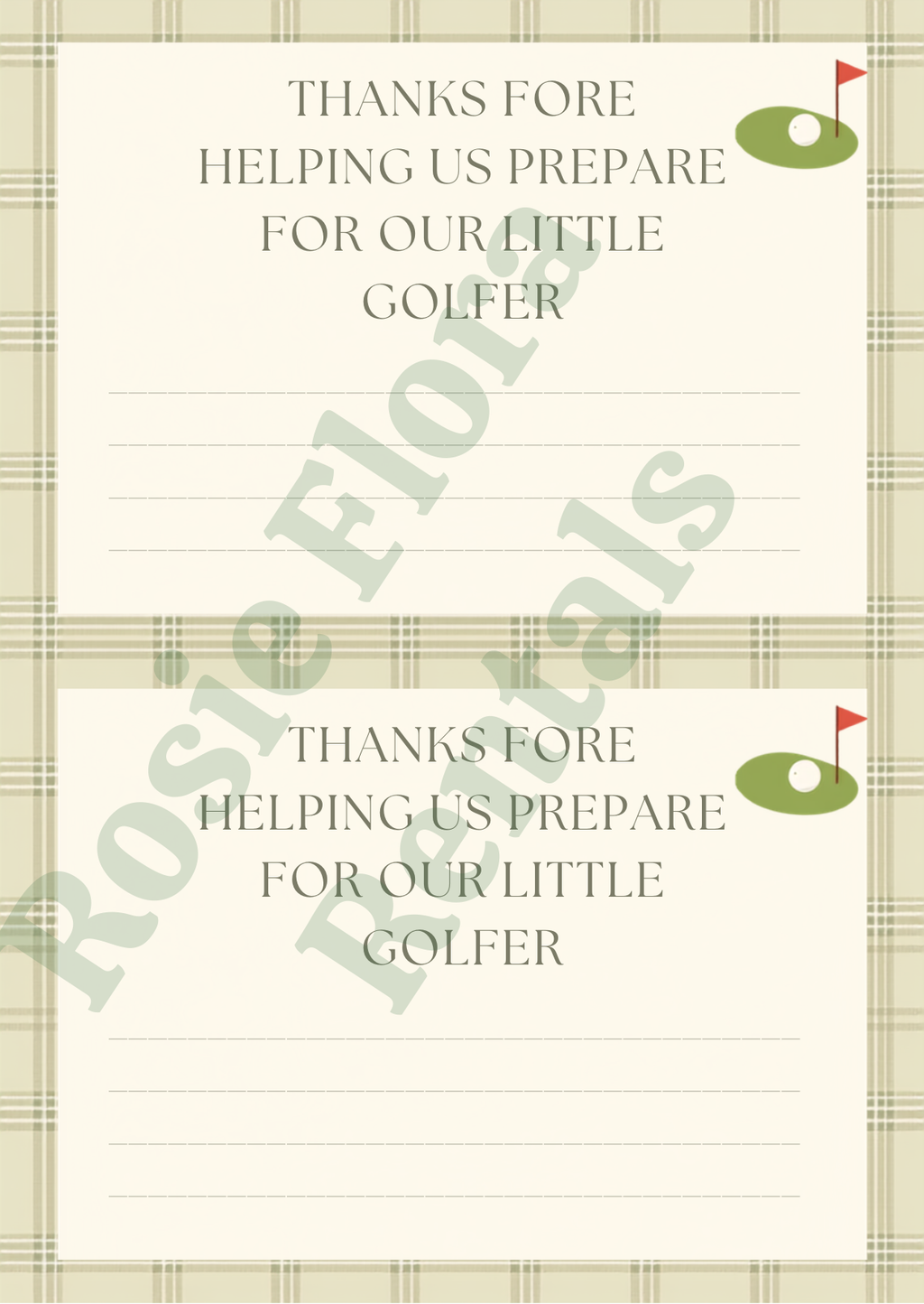 Golf Baby Shower Bundle Printable | Hole in One Baby Shower Games, Signs, Invitation & Decorations