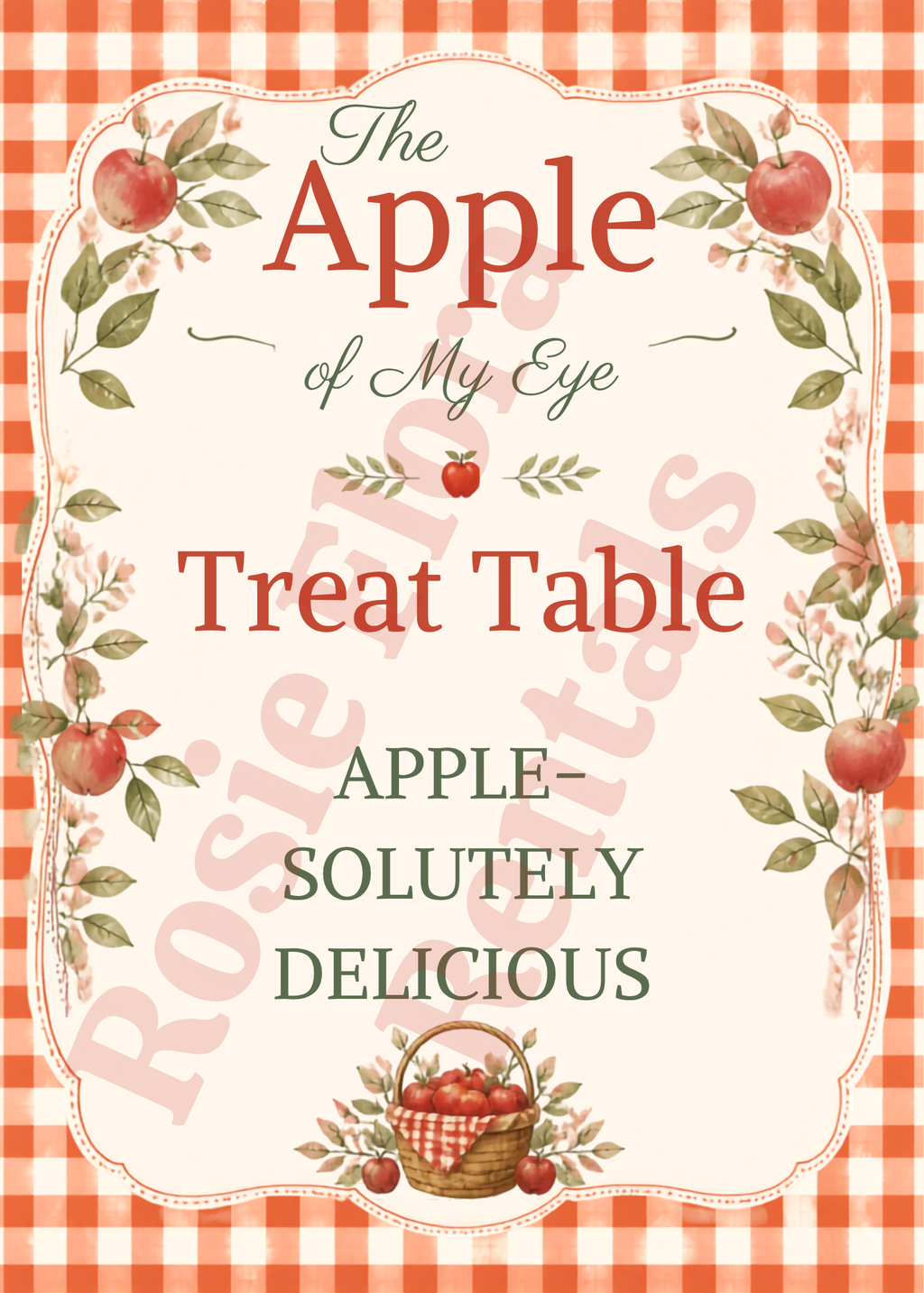 Apple of My Eye Baby Shower Decorations Bundle | Printable Apple Theme Baby Shower Signs & Games