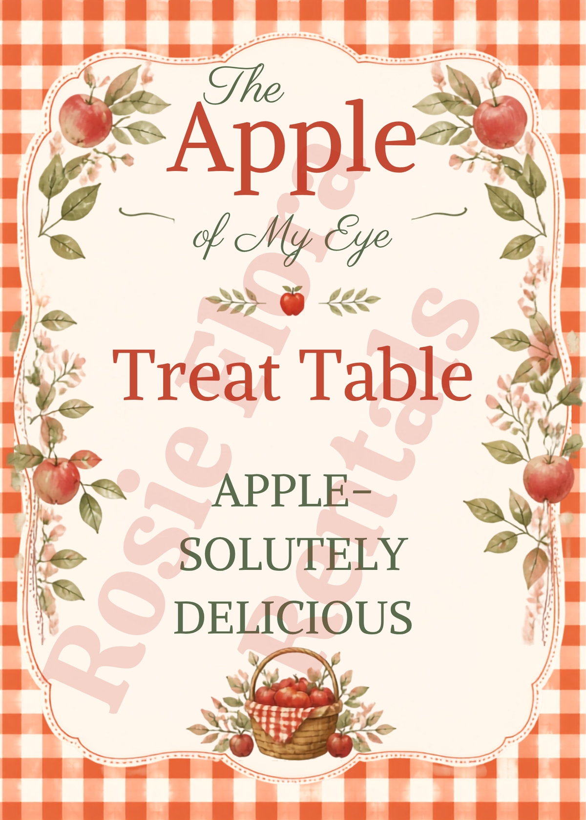 Apple of My Eye Baby Shower Decorations Bundle | Printable Apple Theme Baby Shower Signs & Games