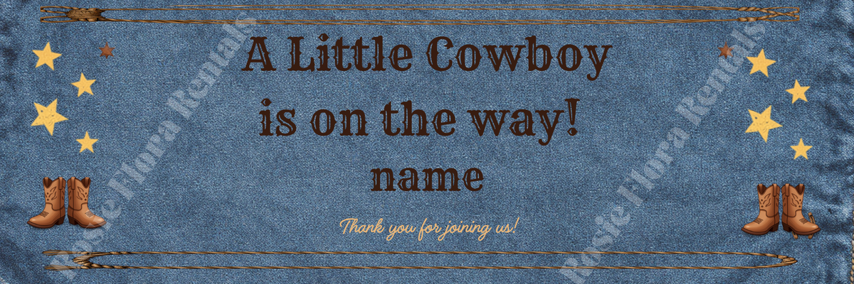A Little Cowboy Is On The Way Baby Shower Template Bundle | Canva Printable Kit