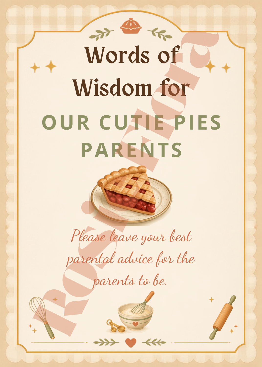 A Cutie Pie Is On The Way Baby Shower Template Bundle | Pie-Themed Canva Printable Kit