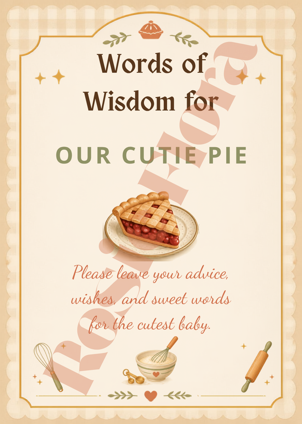 A Cutie Pie Is On The Way Baby Shower Template Bundle | Pie-Themed Canva Printable Kit