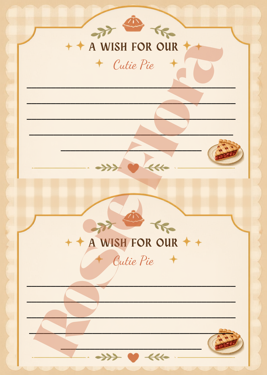 A Cutie Pie Is On The Way Baby Shower Template Bundle | Pie-Themed Canva Printable Kit