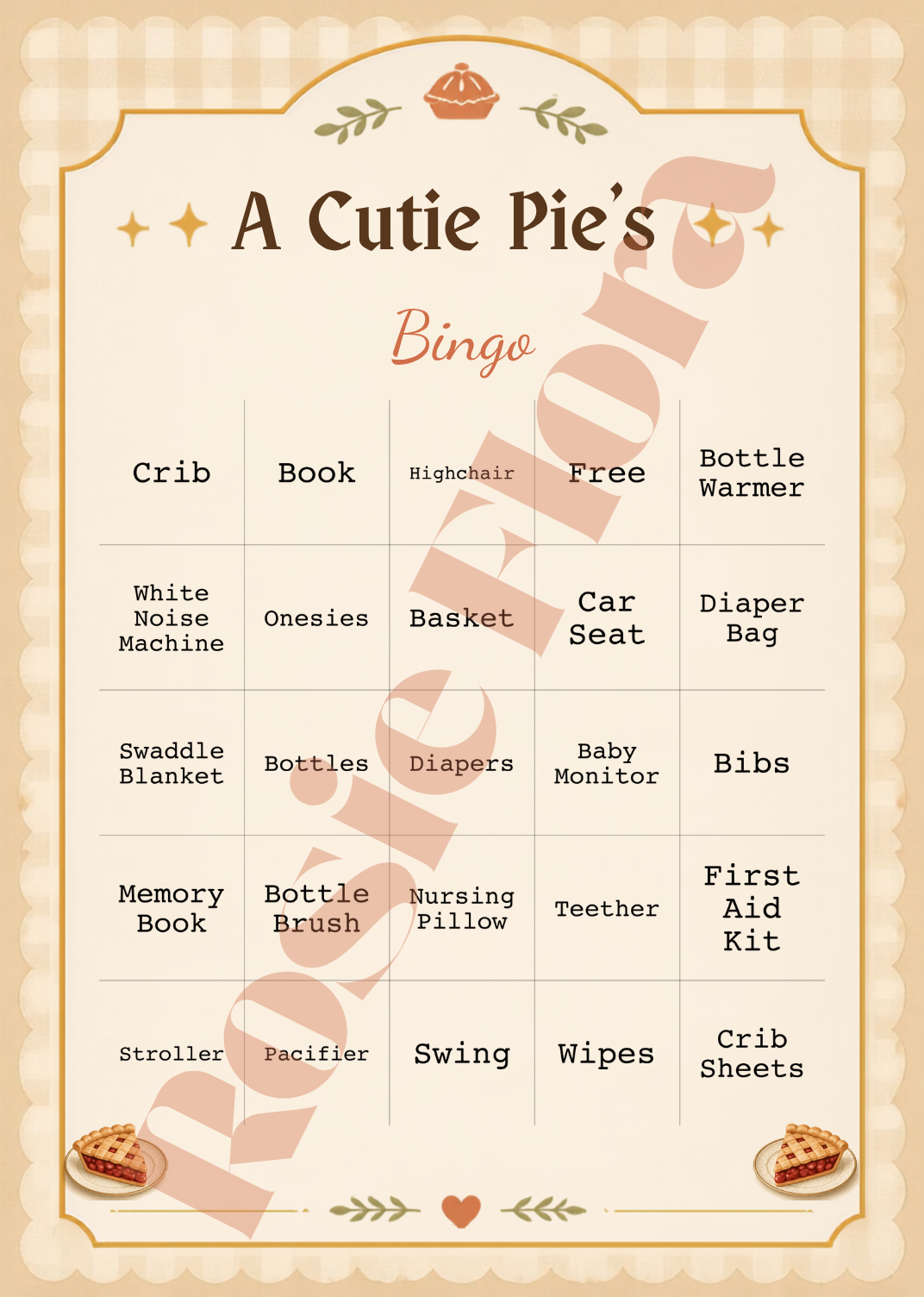 A Cutie Pie Is On The Way Baby Shower Template Bundle | Pie-Themed Canva Printable Kit