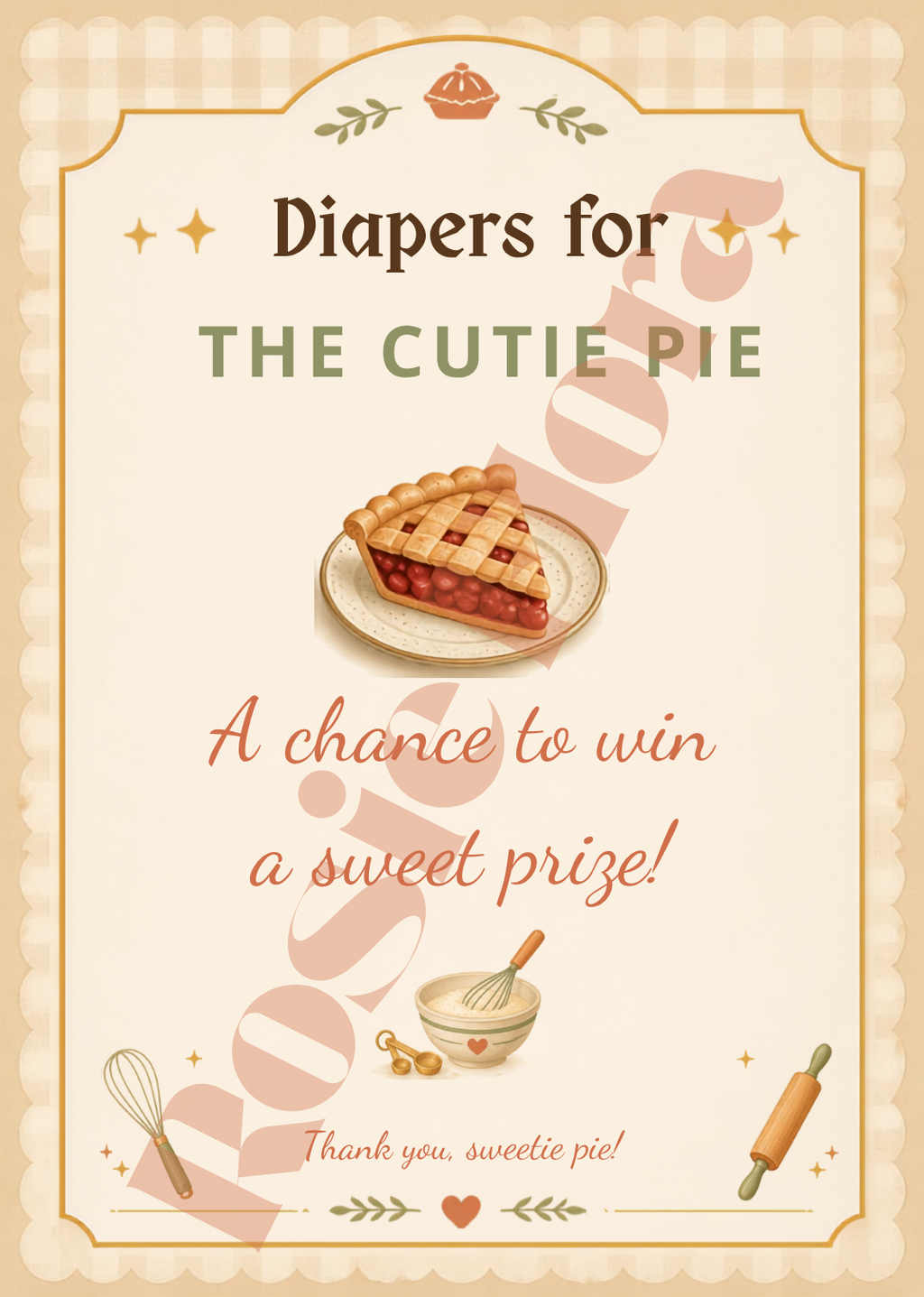 A Cutie Pie Is On The Way Baby Shower Template Bundle | Pie-Themed Canva Printable Kit