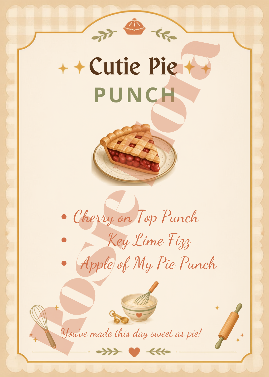 A Cutie Pie Is On The Way Baby Shower Template Bundle | Pie-Themed Canva Printable Kit